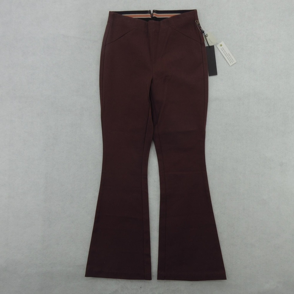 Anthropologie Pants Womens 00 Red The Essential Flare Stretch Twill Dress New